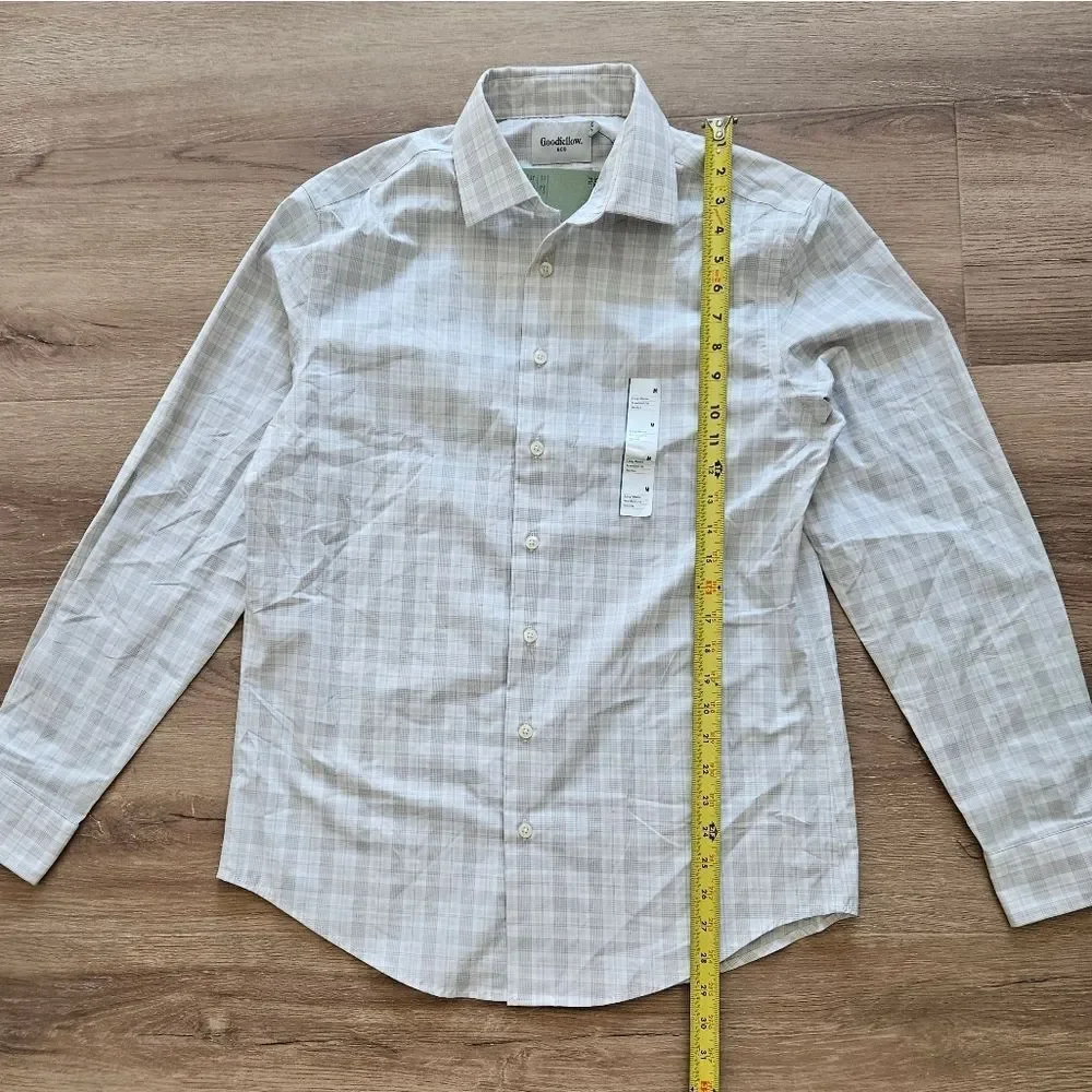 Goodfellow & Co Men's White And Gray Plaid Shirt Size M